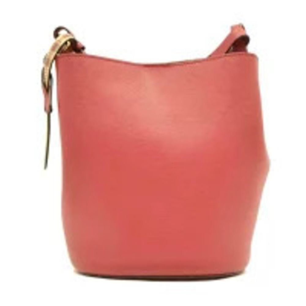 BURBERRY Leather Hobo Bag Red